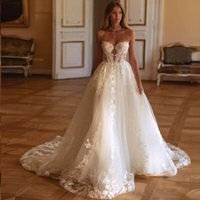 Gorgeous Romantic A-Line Zipper Applique Wedding Dresses Princess Small Tail