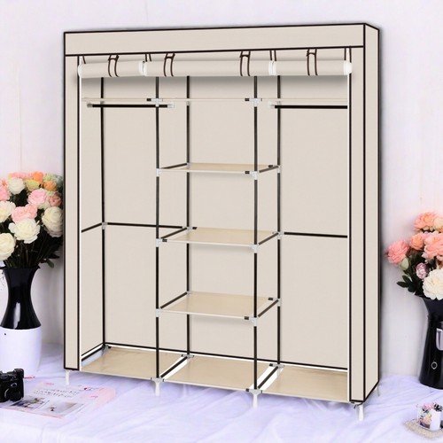 5-Tier Closet Storage Cabinet - Non-woven Fabric & Beige Wardrobe Storage - Picture 13 of 24