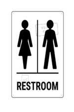 Men  Women Restroom Water Closet Toilet 8x12 Weatherproof Aluminum Metal Sign