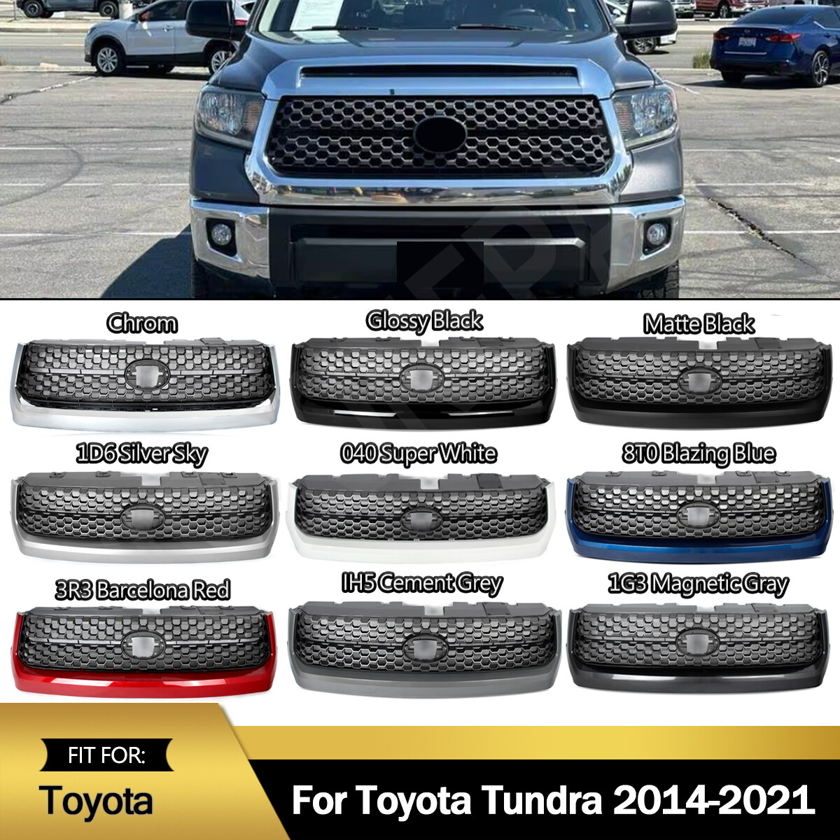 Fits For 2014-2021 Toyota Tundra TRD Style Front Grill Bumper 
