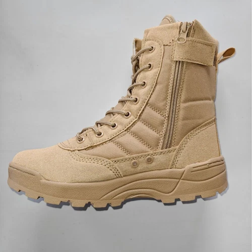 Herren Hoch Reißverschluss Seite Schnürung Outdoor Freizeit Wüste Stiefel Wanderschuhe Größe - Bild 3 von 12