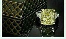 4Ct Cushion Cut Lab Created Yellow Citrine Engagement Ring 14k White Gold Plated