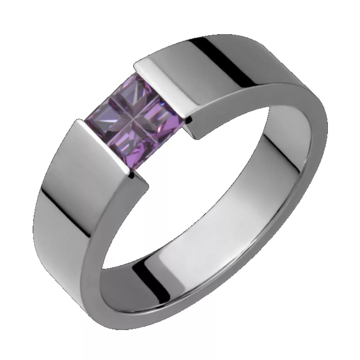 Crushed Emerald & Amethyst Wedding Band | Jewelry by Johan - Jewelry by  Johan