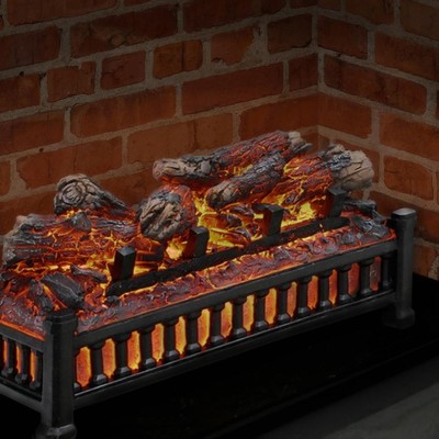 Electric Masonry Fireplace Insert Fake Artificial Logs L 24