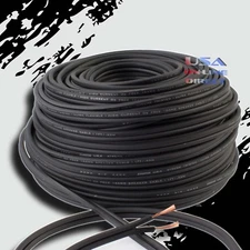 16GA Gauge 100FT BLACK OFC 100% Copper Marine Car Home Audio Speaker Cable Wire 
