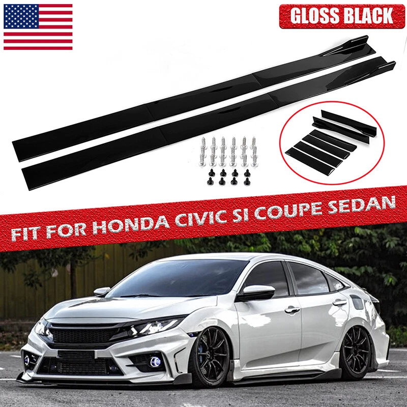 Carbon Look Side Skirt Extension Splitter – Fits Honda Civic 78.7 (6-Piece Set Carbon Look Side Skirt Extension Splitter – Fits Honda Civic 78.7 (6-Piece Set