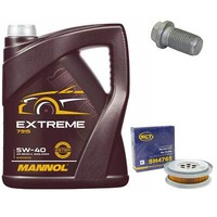 MotoröL Set 5W-40 5 Liter + ÖLfilter + ÖLablassschraube FüR Mercedes 190 124