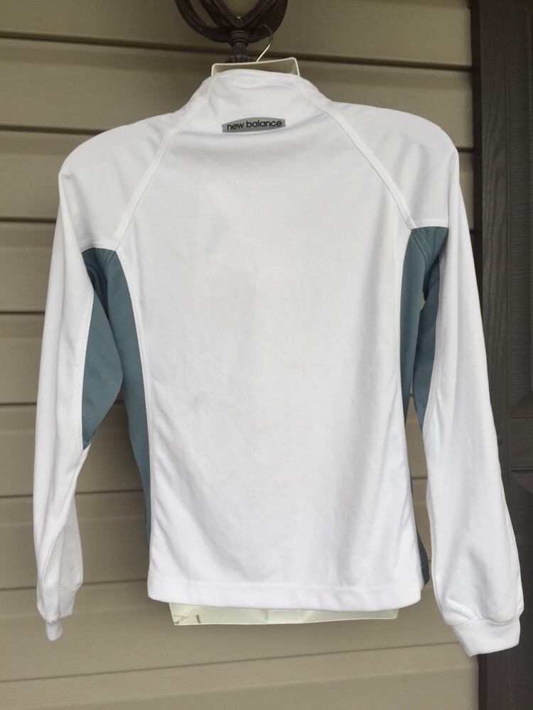 シャツ NEW BALANCE WOMEN'S TECHNOFINE HALF ZIP PULLOVER SWEATER WHITE