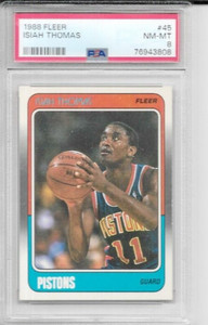 Isiah Thomas Detroit Pistons 1988 Fleer Base #45 PSA 8 NM-MT