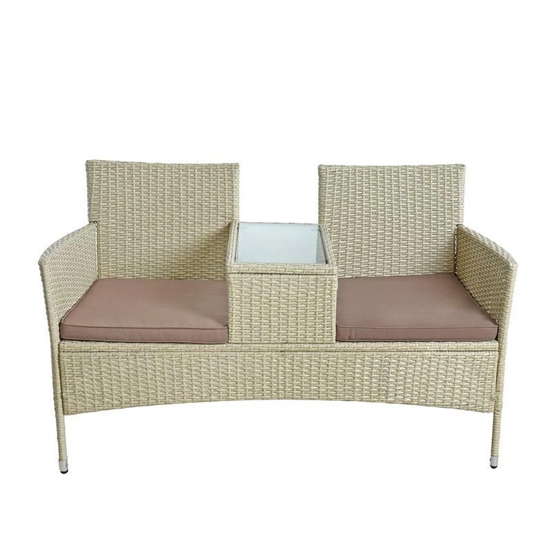 Polyrattan Gartenbank Bank Rattan Sitzbank 2-Sitzer Gartenmöbel Balkonmöbel - Bild 3 von 4