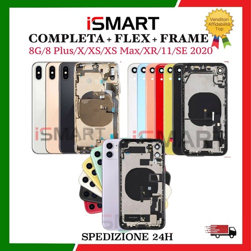 SCOCCA POSTERIORE COMPLETA+FLEX COMPATIBILE PER 8 PLUS SE X XS MAX XR 11 TELAIO - Zdjęcie 1 z 1