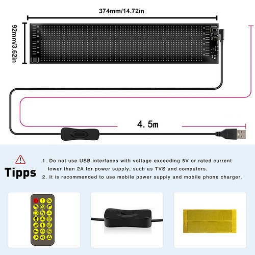 Flexible Programmable LED Sign Matrix Panel DIY Scrolling Message Display Board - Picture 2 of 10