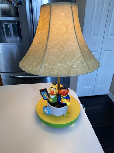 Vintage Sesamstraße Bert und Ernie Lampe Nachtlicht Kinderzimmer Zimmer mit Schirm