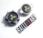 GUNMETAL ENGINE OIL CAP RADIATOR CAP CARBON FIBER FOR MITSUBISHI RALLIART TURBO