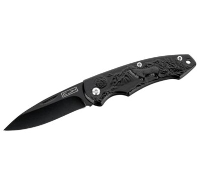 HERBERTZ WOLF FOLDING POCKET KNIFE / BLACK / STAINLESS STEEL 2.60'' BLADE *NEW*