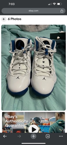 jordan 6 rings white black dk marina blue