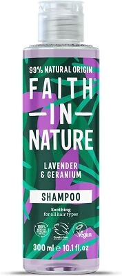 Faith In Nature 300 ml Natural Lavender and Geranium Shampoo, Nourishing, Vegan