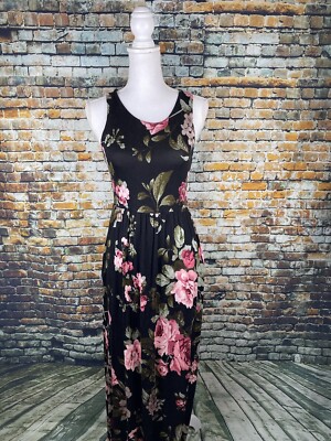 ODDY sz S Stretch Knit Tank Long Flowy Skirt A-Line Maxi Dress | eBay
