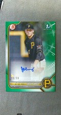 2022 Bowman Prospect Green Autograph #PPA-JC Jack Carey Auto Pirates #'d 80/99