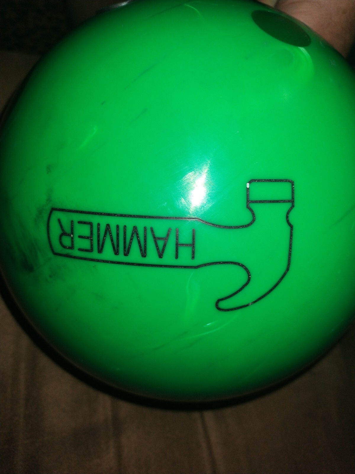 15LB HAMMER BLACK WIDOW TOXIN Bowling Ball Drilled For A Right Handed