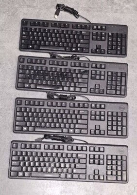 Genuine Lot 4 Dell SK-8120 KB212-B Wired USB Keyboard 04G481 0DJ454