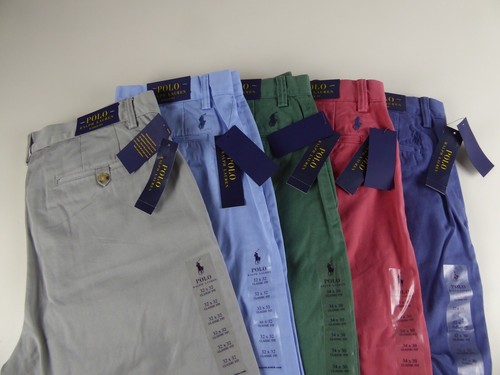 Pantalones Polo Ralph Lauren Frontales Planos Algodón Chino Caqui Nuevos con Etiquetas Calce Clásico $85 con Pony - Imagen 2 de 33