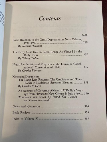 VINTAGE LOUISIANA HISTORY - FALL 1969 VOL. X, NO. 4 - JOURNAL OF THE LOUISIANA H - Bild 2 von 2