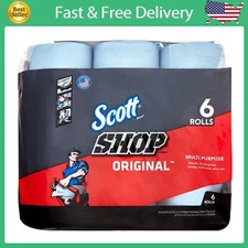 Scott , Professional Shop Towels, 55 Sheets Per Roll , 6 Rolls,Multi-purpose