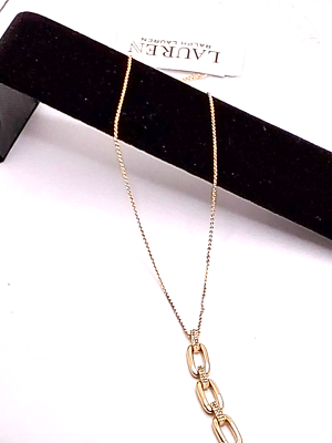 ネックレス・チョーカー RALPH LAUREN Gold Tone Navy Charm Pendant Necklace Ralph Lauren Gold Cubic Zirconia Pendant Necklace | eBay