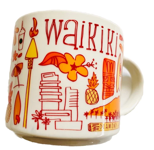 Starbucks Mug 2018 Waikiki Hawaii Been There Series 14 oz Coffee Cup