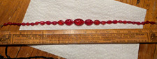 Vintage NECKLACE, Red, Glass Beads, 14"