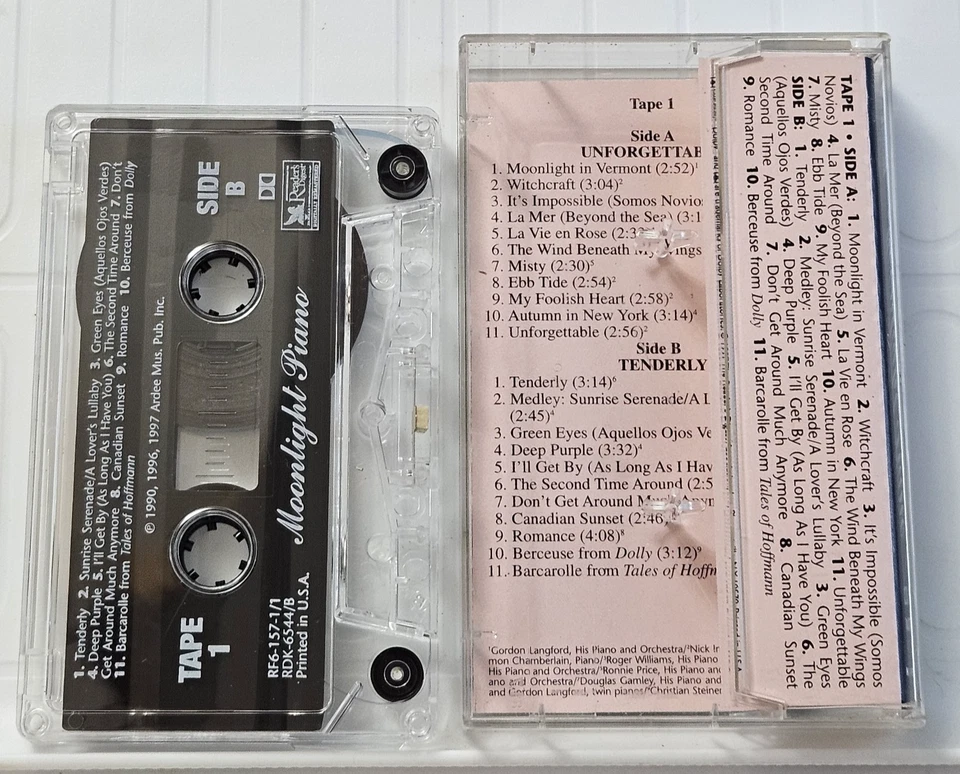 MOONLIGHT PIANO Tape #1 (Cassette, 1997, Reader's Digest) - Image 2 of 2