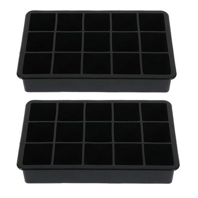 2X Eiswürfelform Silikon 15 Zellen Cube Eiswuerfelbehaelter Ice Tray Ice Cube DE