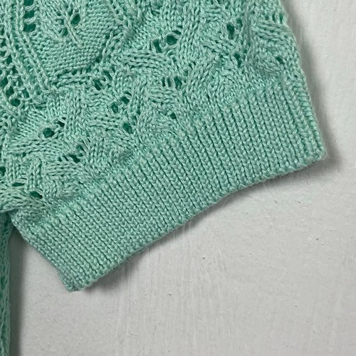 Camiseta suéter cosida a ganchillo azul verde by Anthropologie para mujer talla grande - Imagen 6 de 14