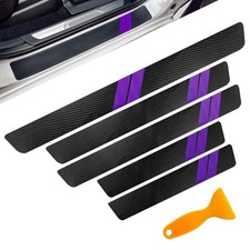 Car Door Sill Protector, Car Door Edge Guards, Anti-Scratch Carbon 5PCS Purple