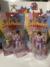 McFarlane SUPER FRIENDS ZAN & JAYNA  w Gleek  Figure SET MIB  WONDER TWINS
