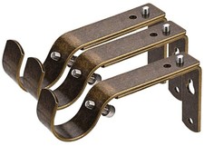 3 PCS Curtain Rod Bracket Adjustable Antique Brass Fits 7/8 Or 1 Inch