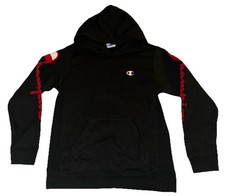Champion Size Large L Youth Hoodie Sweatshirt Black Kids Boys EXCELLENT