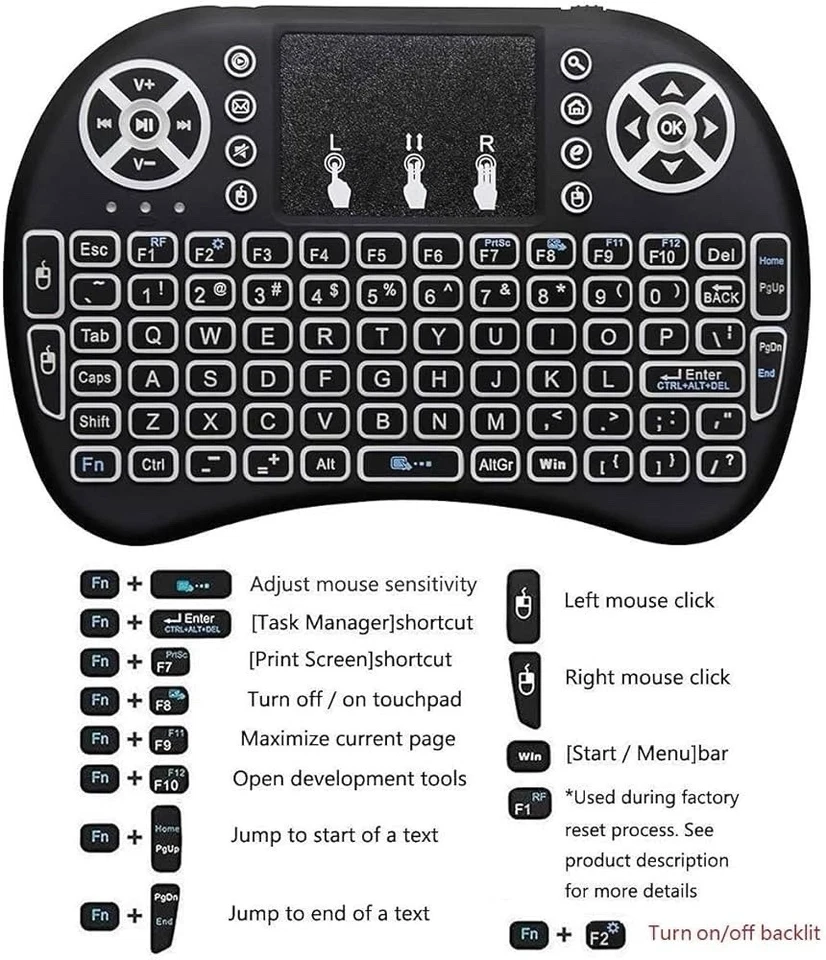 Wireless Mini Keyboard Mouse & Keypad Remote Control For Android / TV / PC - Image 3 of 3