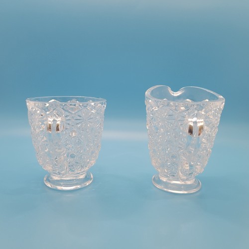 Vintage Fostoria #2710 Sugar and Creamer Set Daisy and Button Clear pattern - Picture 4 of 7