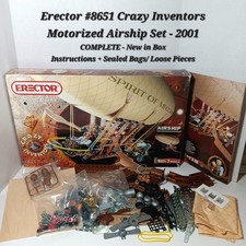 Erector 8651 Crazy Inventors Motorized Airship Set COMPLETE New In Box 2001