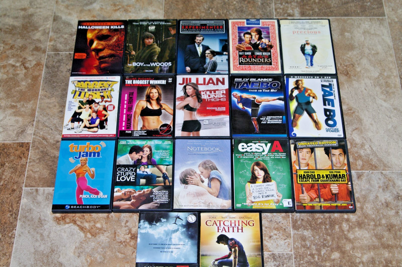Lot of 18 DVDs (Fitness, Horror, Romance, Comedy) incl. Jillian Michaels VG+
