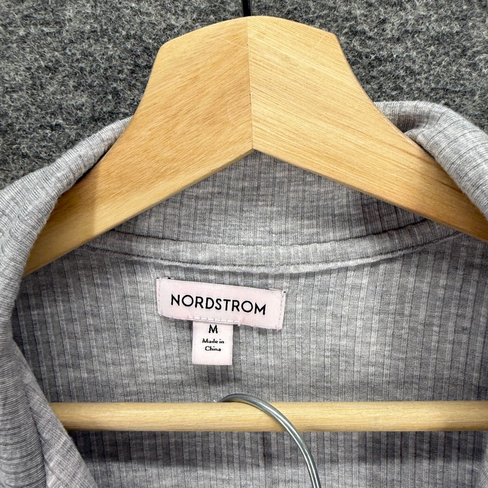 Pantalones de pijama Nordstrom para mujer M gris medio cuello manga larga botón elástico Foto 3 de 4