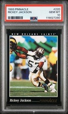 1993 PINNACLE #220 RICKEY JACKSON PSA 10 GEM MINT HOF SAINTS POP 1 PANTHERS