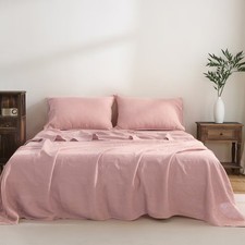 100 Pure French Linen Bed Sheet Set Natural Flax Bedding. 4 Pcs set linen cover