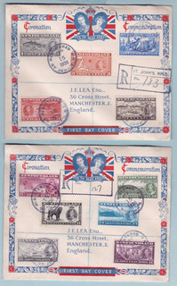 Canada Newfoundland 1937 Set on Two Registered Covers to England SG 257/267