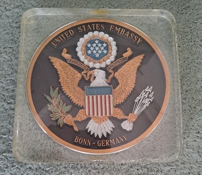 Amerikanische Botschaft United States Embassy Plakette Medaille Bonn Germany USA