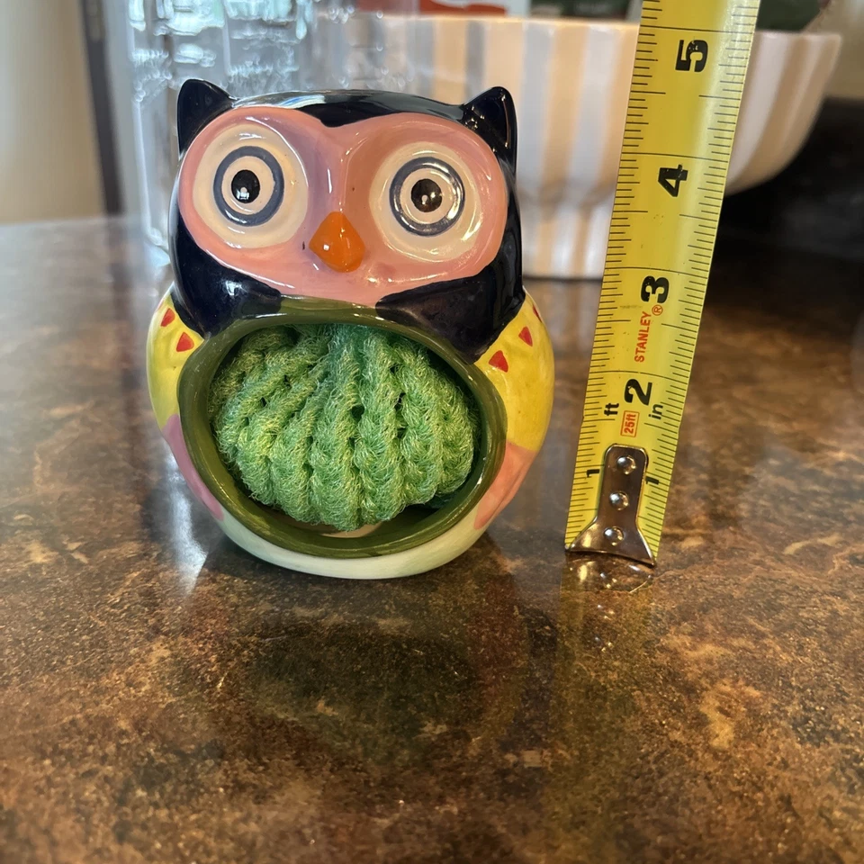 "Soporte de esponja/exfoliante Owl de Boston Warehouse Trading 4,5"" con nuevo exfoliante" Foto 2 de 4