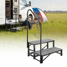 VEVOR RV Steps with Handrail Outdoor RV Stair...
