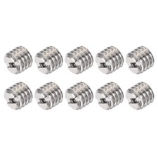 Convert Screw Adapter 7.9mm/0.31" 10Pcs, 1/4" Female to 3/8" Male Thread, Silver